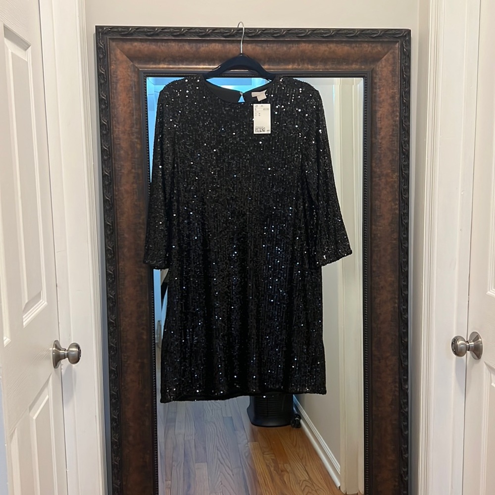 Black sequin dress